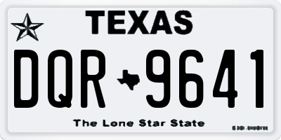 TX license plate DQR9641