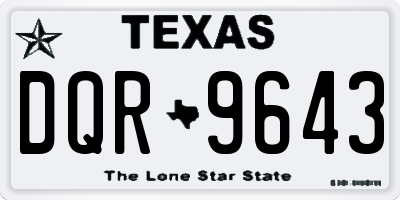 TX license plate DQR9643
