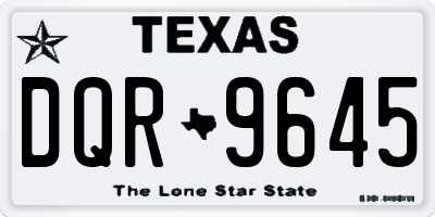 TX license plate DQR9645