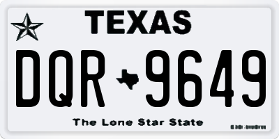 TX license plate DQR9649