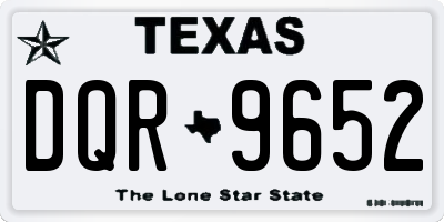 TX license plate DQR9652