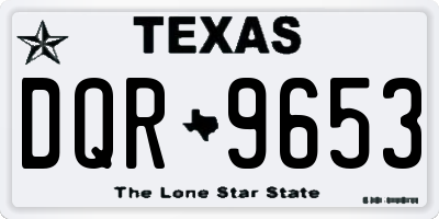 TX license plate DQR9653