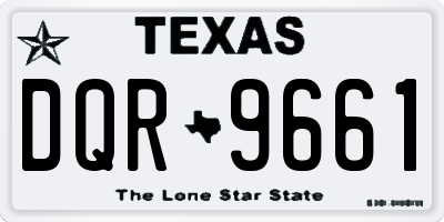 TX license plate DQR9661