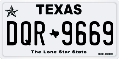 TX license plate DQR9669