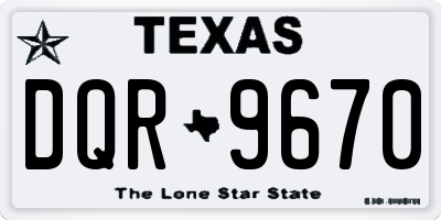 TX license plate DQR9670
