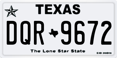 TX license plate DQR9672