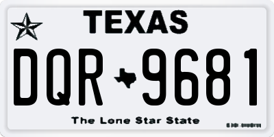 TX license plate DQR9681