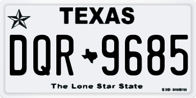 TX license plate DQR9685