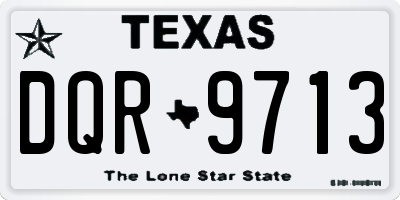 TX license plate DQR9713