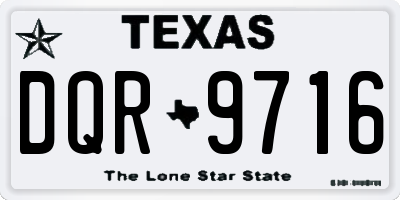 TX license plate DQR9716