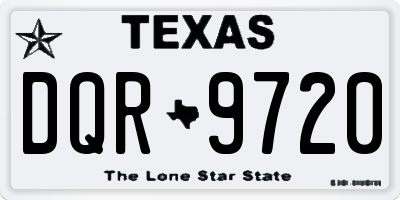 TX license plate DQR9720