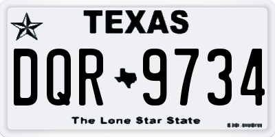TX license plate DQR9734