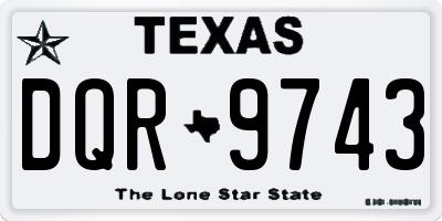 TX license plate DQR9743