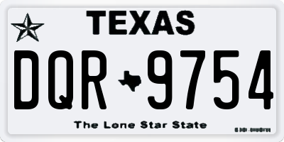 TX license plate DQR9754