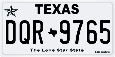 TX license plate DQR9765