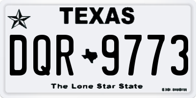 TX license plate DQR9773