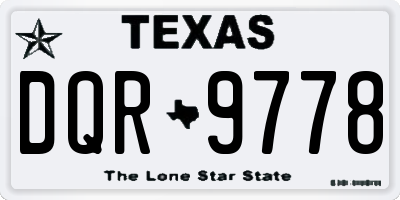 TX license plate DQR9778