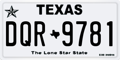 TX license plate DQR9781