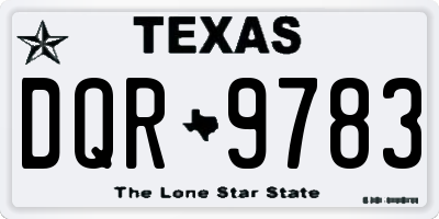 TX license plate DQR9783
