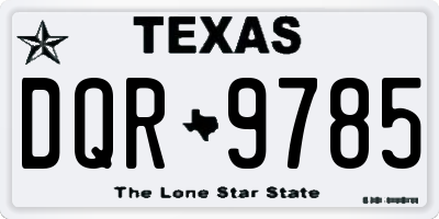 TX license plate DQR9785