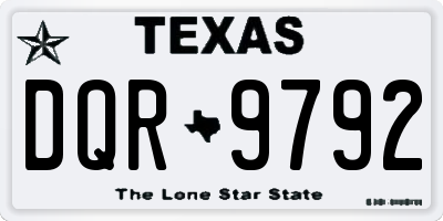 TX license plate DQR9792