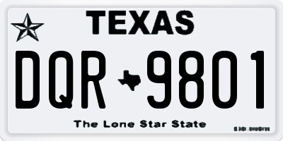 TX license plate DQR9801