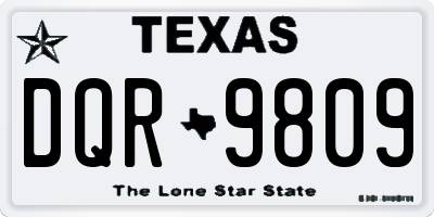 TX license plate DQR9809
