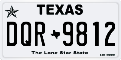 TX license plate DQR9812
