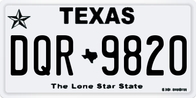 TX license plate DQR9820