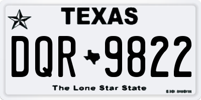 TX license plate DQR9822