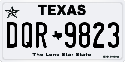 TX license plate DQR9823