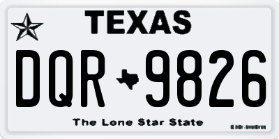 TX license plate DQR9826