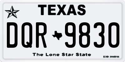 TX license plate DQR9830