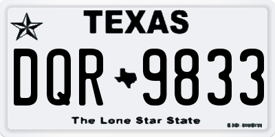 TX license plate DQR9833
