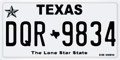 TX license plate DQR9834