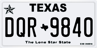 TX license plate DQR9840