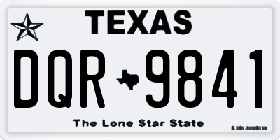 TX license plate DQR9841