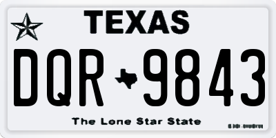 TX license plate DQR9843