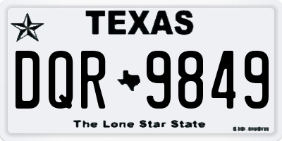 TX license plate DQR9849