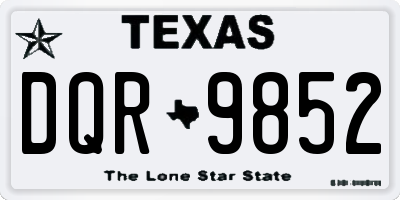 TX license plate DQR9852