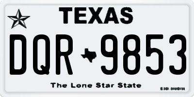 TX license plate DQR9853
