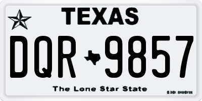 TX license plate DQR9857