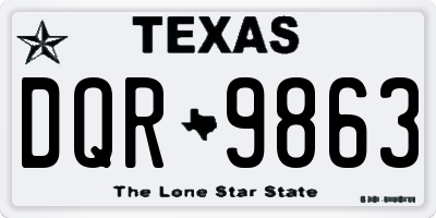 TX license plate DQR9863