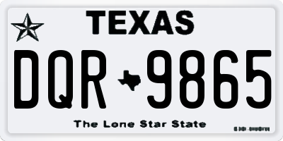 TX license plate DQR9865