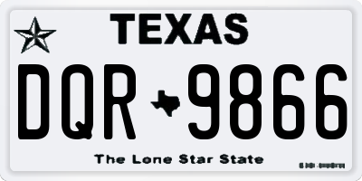 TX license plate DQR9866