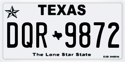 TX license plate DQR9872
