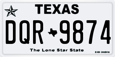 TX license plate DQR9874