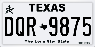 TX license plate DQR9875