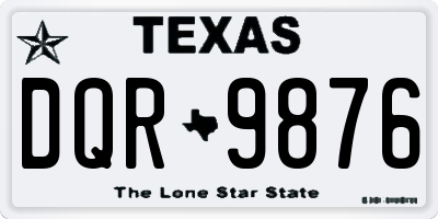 TX license plate DQR9876