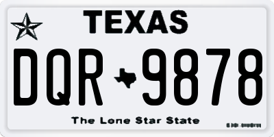 TX license plate DQR9878